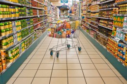 Shopping cart in a grocery store