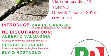 01/03 Torino. Incontro “Per un uso consapevole del suolo”, con Matilde Casa, Davide Gariglio