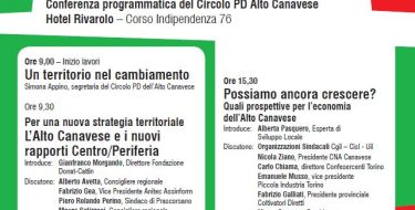 Circolo PD Alto Canavese DOPO L’EMERGENZA. UNA NUOVA IDEA DI CANAVESE? (sabato 17 ottobre 2020 ore 9,00 a Rivarolo Canavese)