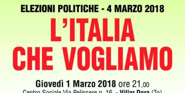 01/03 Villar Dora. Magda Zanoni e Mauro Maria Marino all’incontro “L’Italia che vogliamo”