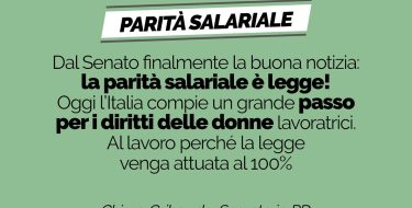 Parit&agrave; salariale: &egrave; legge!