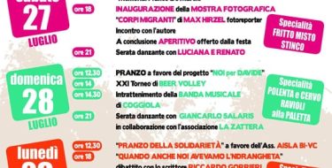 FESTA DE L’UNITA’ DELLA FAGNANA DI PRAY (27-29 LUGLIO) 2019