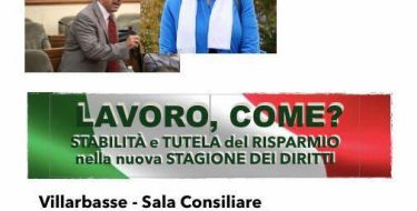 12/02 Villarbasse. Incontro su “Lavoro, come?” con i candidati Marino e Zanoni