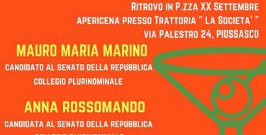 24/02 Piossasco. Apericena con i candidati Marino, Rossomando, Zanoni