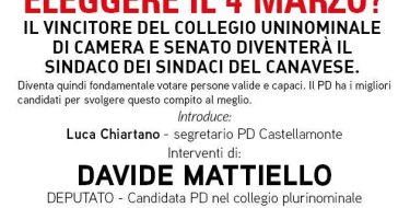 15/02 Castellamonte. Incontro con la cittadinanza con i candidati Mattiello e Bonomo