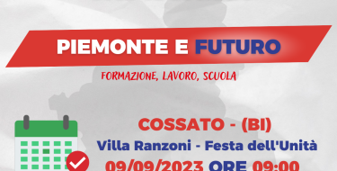 Conferenza programmatica – PIEMONTE E FUTURO 9 settembre