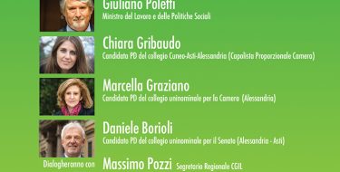 15/02 Novi Ligure. Incontro “Il lavoro che cambia”. Con il Ministro Poletti e i candidati Gribaudo, Graziano, Borioli