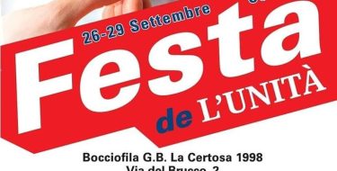 FESTA DE L’UNITA’ DI COLLEGNO (26-29 SETTEMBRE)