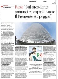 Domenico Rossi (Pd): &ldquo;Dal presidente Cirio annunci e proposte vuote. Il Piemonte sta sempre peggio&rdquo;