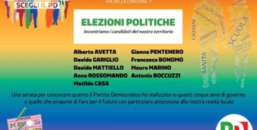 23/02 Chieri. Incontro con i candidati del territorio Avetta, Gariglio, Mattiello, Rossomando, Casa, Pentenero, Bonomo, Marino, Boccuzzi