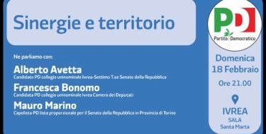 18/02 Ivrea. Sinergie e Territorio. Incontro con i candidati Avetta, Bonomo, Marino