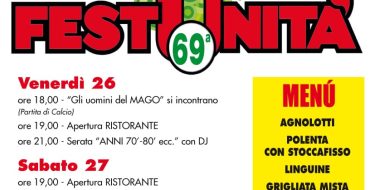 FESTA DE L’UNITA’ DI SILVANO D’ORBA (26-28 LUGLIO 2019)