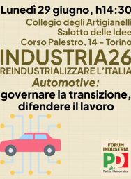 Industria26 – Automotive: governare la transizione, difendere il lavoro