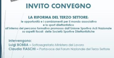 21/02 Vercelli. Luigi BOBBA tra i relatori del Convegno “Riforma del Terzo settore e opportunità e i cambiamenti per il mondo associativo e lo sport dilettantistico”