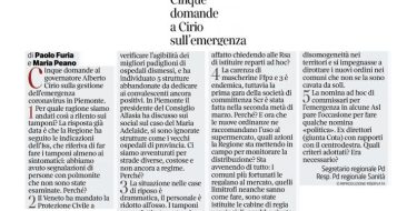 Furia e Peano: 5 domande a Cirio sulla gestione dell’emergenza coronavirus