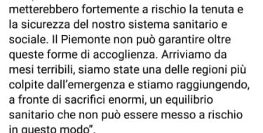Furia: sui migranti uso improprio della pagina istituzionale della Regione Piemonte