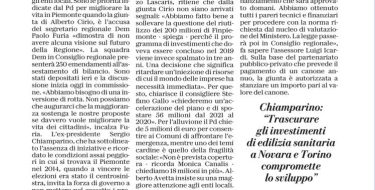 GRUPPO PD IN REGIONE: QUESTE SONO LE PRIORITA’ PER IL PIEMONTE