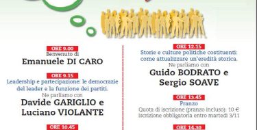 Seminario di formazione – Racconigi 7/11/2015 “Pensare la politica. Per tornare a credere in qualcosa e in qualcuno”