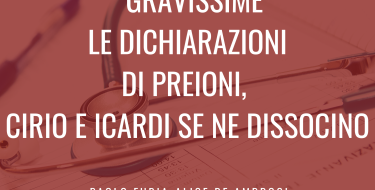 Furia-De Ambrogi: “Gravissime le dichiarazioni di Preioni, Cirio e Icardi se ne dissocino”