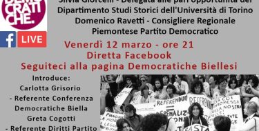 12/03 ore 21,00 – Democratiche Biellesi – Pari Opportunità da conquistare