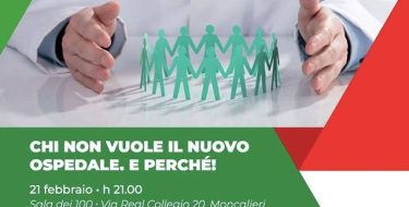 21/02 PD MONCALIERI. INCONTRO PUBBLICO “CHI NON VUOLE IL NUOVO OSPEDALE. E PERCH&Eacute;”