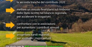 Canalis: il mio Odg per dare un sostegno concreto a oltre 450 associazioni di volontariato di Protezione Civile