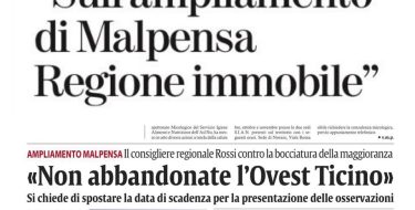 ROSSI: SULL&rsquo;AMPLIAMENTO DI MALPENSA REGIONE IMMOBILE