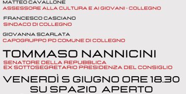 SPAZIO APERTO WEBTV. LIVE “NON E’ UN PAESE PER GIOVANI” CON TOMMASO NANNICINI (venerd&igrave; 5 giugno 2020 h 18,30)