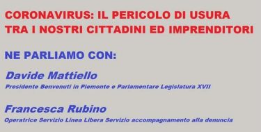 SPAZIO APERTO WEBTV. LIVE SU CORONAVIRUS: IL PERICOLO DI USURA TRA I NOSTRI CITTADINI ED IMPRENDITORI