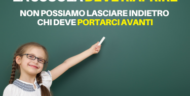 Valle: a settembre bisogna tornare a scuola. Non possiamo lasciare indietro chi deve portarci avanti